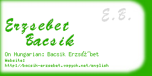 erzsebet bacsik business card